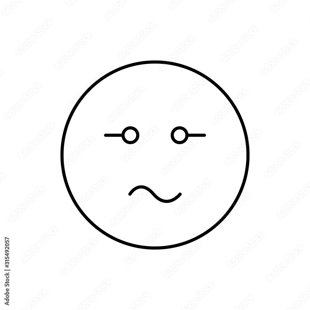 Poster curved mouth, emotions icon. simple line, outline vector expression of mood icons for ui and ux, web