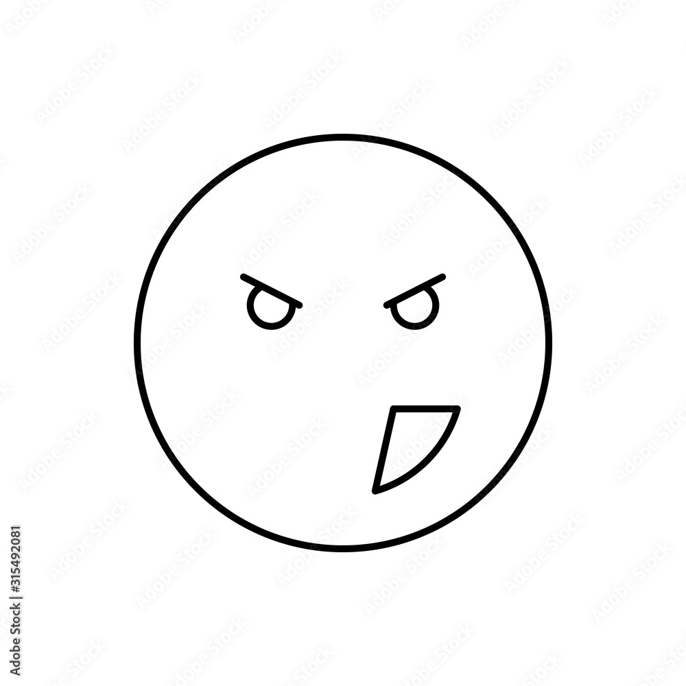 Poster angry, emotions icon. simple line, outline vector expression of mood icons for ui and ux, website or