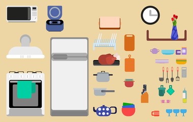 selection of kitchen furniture interior details