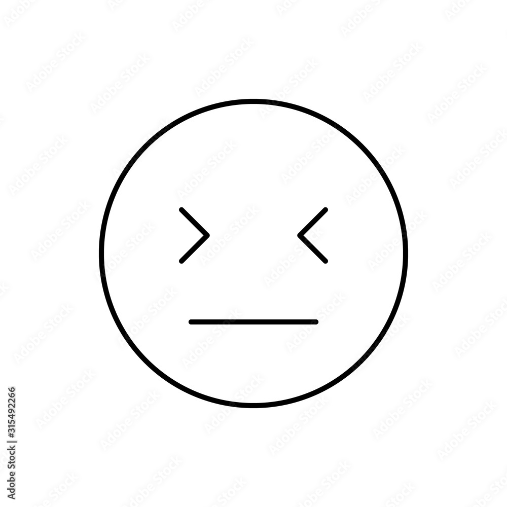 Poster dissatisfied, emotions icon. simple line, outline vector expression of mood icons for ui and ux, web