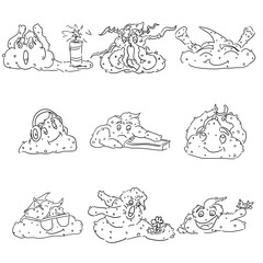 sketch sketches of toilet monsters in different situations