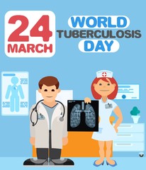 Doctor and nurse in diagnosis of tuberculosis