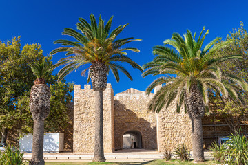 View on historical city gate of Lagos in Portugal in summer
