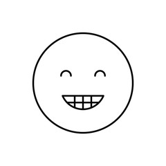 Smiling, teeth, emotions icon. Simple line, outline vector expression of mood icons for ui and ux, website or mobile application