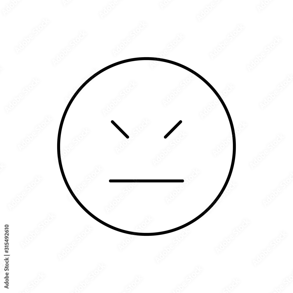 Poster dissatisfied, emotions icon. simple line, outline vector expression of mood icons for ui and ux, web