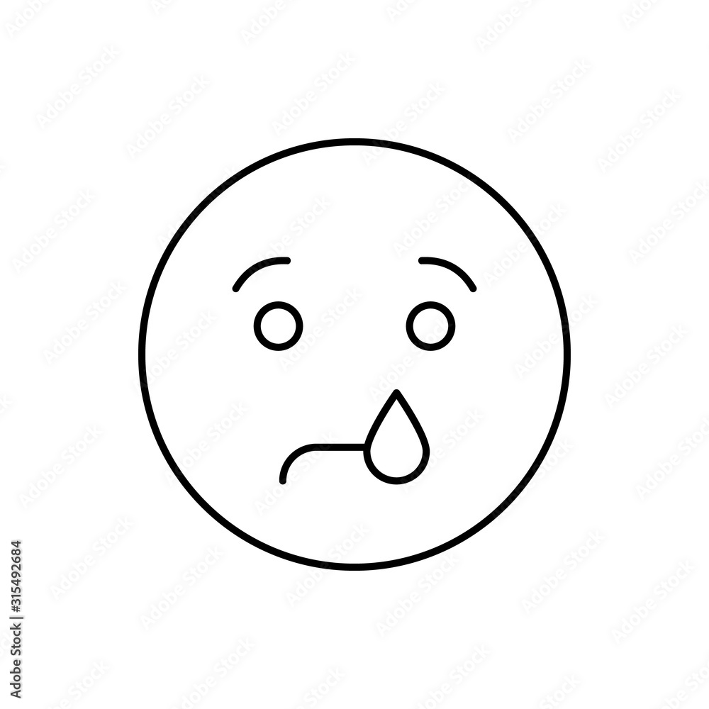 Poster crying, emotions icon. simple line, outline vector expression of mood icons for ui and ux, website o