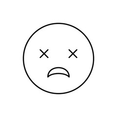 Dizzy, emotions icon. Simple line, outline vector expression of mood icons for ui and ux, website or mobile application
