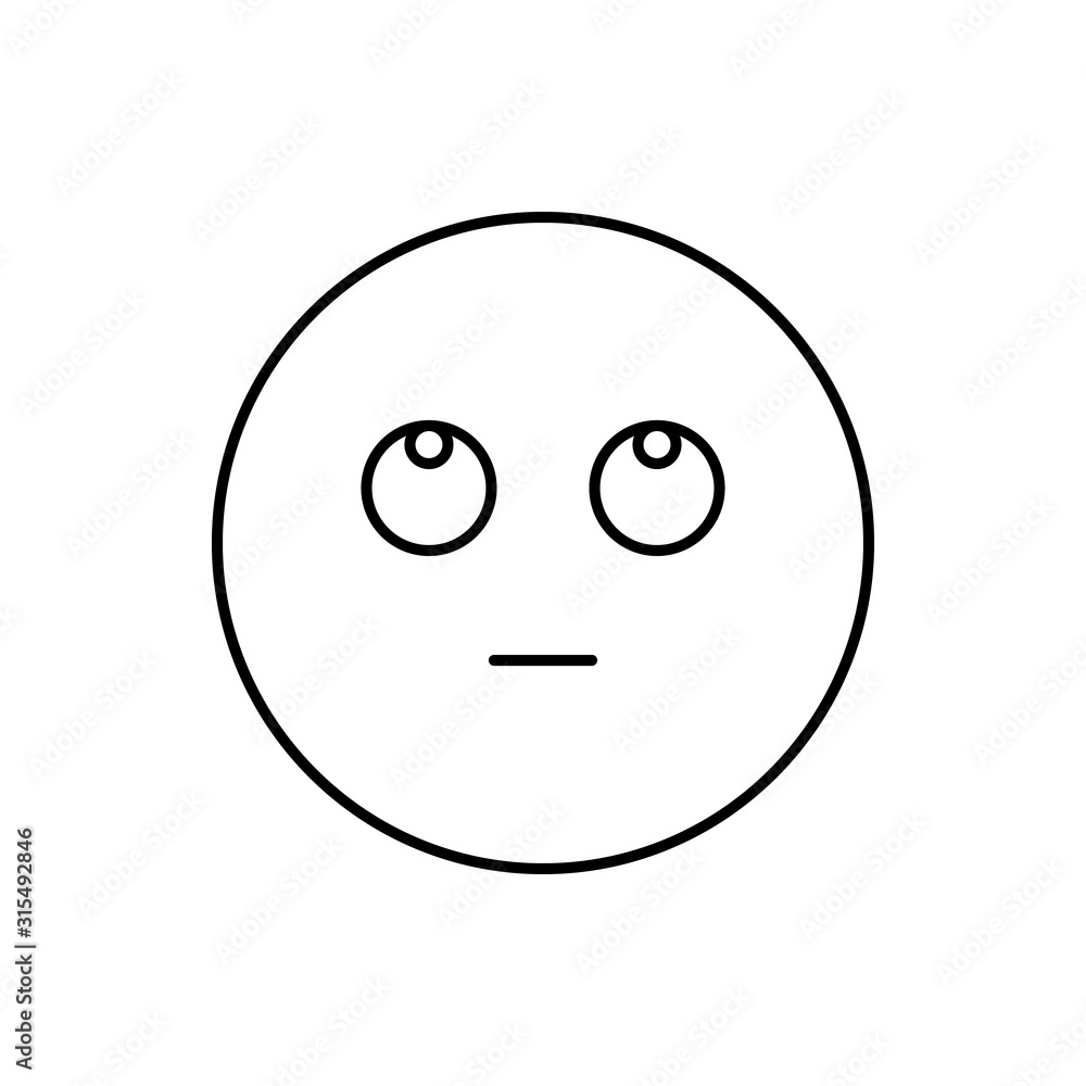 Poster rolling eyes, emotions icon. simple line, outline vector expression of mood icons for ui and ux, web
