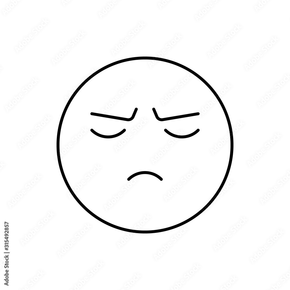 Poster angry, emotions icon. simple line, outline vector expression of mood icons for ui and ux, website or