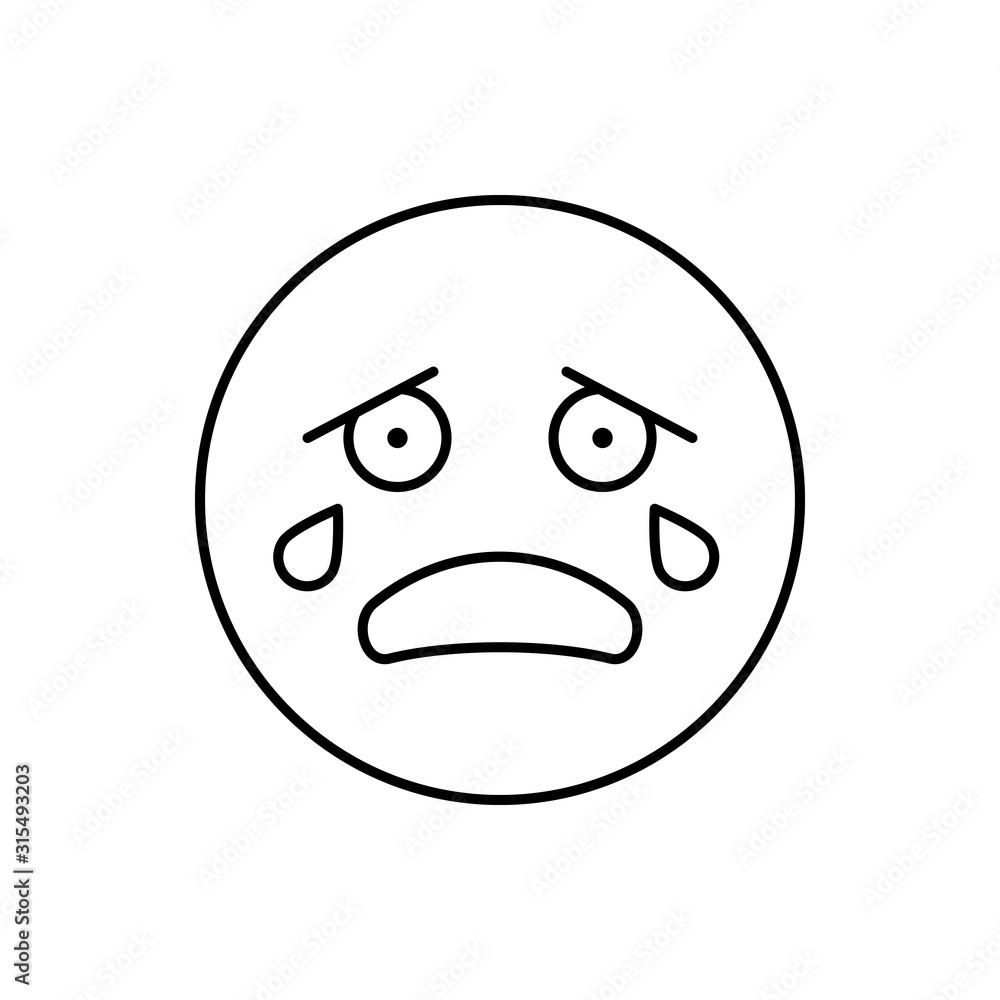 Poster crying, emotions icon. simple line, outline vector expression of mood icons for ui and ux, website o