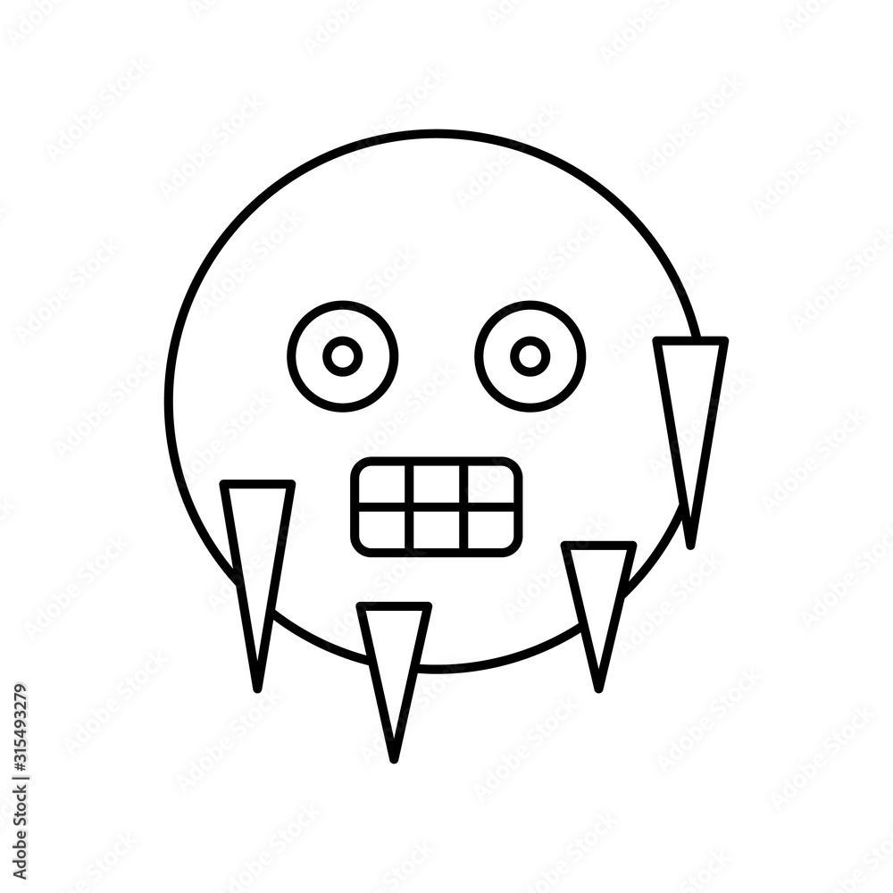 Poster cold, emotions icon. simple line, outline vector expression of mood icons for ui and ux, website or 