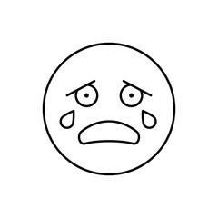 Crying, emotions icon. Simple line, outline vector expression of mood icons for ui and ux, website or mobile application