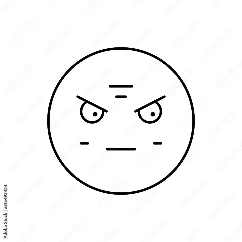 Poster annoyed, emotions icon. simple line, outline vector expression of mood icons for ui and ux, website 