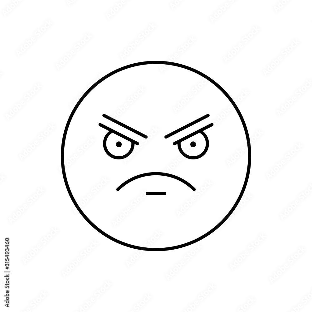 Poster annoyed, emotions icon. simple line, outline vector expression of mood icons for ui and ux, website 
