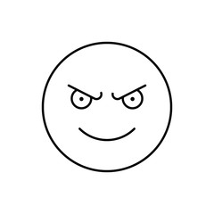 Evil Smile, emotions icon. Simple line, outline vector expression of mood icons for ui and ux, website or mobile application