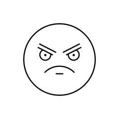 Obraz na płótnie Canvas Annoyed, emotions icon. Simple line, outline vector expression of mood icons for ui and ux, website or mobile application