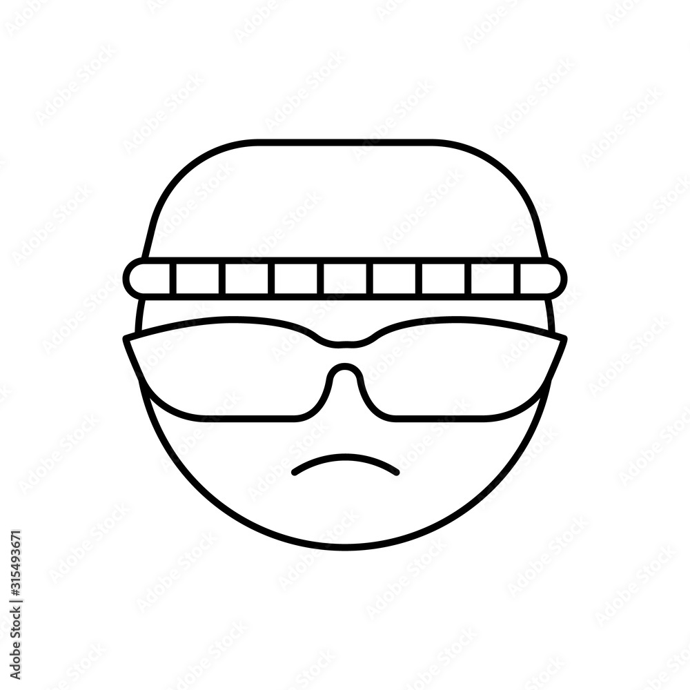 Poster burglar, emotions icon. simple line, outline vector expression of mood icons for ui and ux, website 