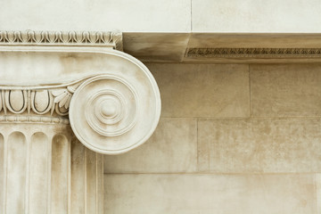 Decorative detail of an ancient Ionic column - Powered by Adobe