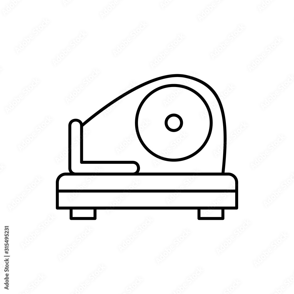 Poster meat slicer, meat icon. simple line, outline vector batcher icons for ui and ux, website or mobile a