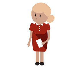 doll, graphic person, woman icon, female illustration