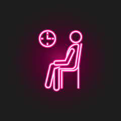 Hospital, waiting room neon style icon. Simple thin line, outline vector of medical icons for ui and ux, website or mobile application
