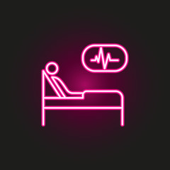 Hospital bed neon style icon. Simple thin line, outline vector of medical icons for ui and ux, website or mobile application