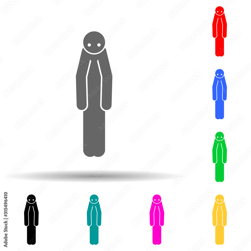 Poster alone, man multi color style icon. simple glyph, flat vector of negative character icons for ui and 