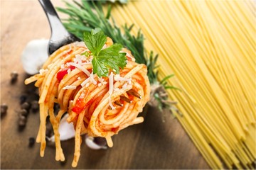 Fork with just spaghetti around