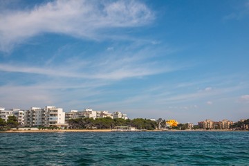 Panoramic view of Rivabella, a beautiful touristic place near Gallipoli, Salento, italy