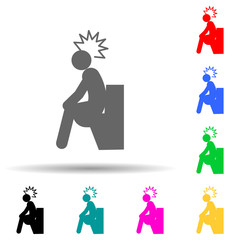 Bowel motion, constipated, diarrhea multi color style icon. Simple glyph, flat vector of pain people icons for ui and ux, website or mobile application