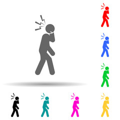 Head, pain multi color style icon. Simple glyph, flat vector of pain people icons for ui and ux, website or mobile application