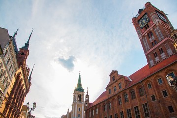 Obraz premium Torun old town, traditional architecture in famous polish city