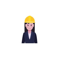 Isolated builder avatar woman with yellow helmet vector design