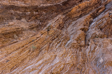 Layered stone formation in canyon of Death Valley