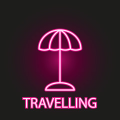 relaxation in travelling neon style icon. Simple thin line, outline vector of relaxation icons for ui and ux, website or mobile application