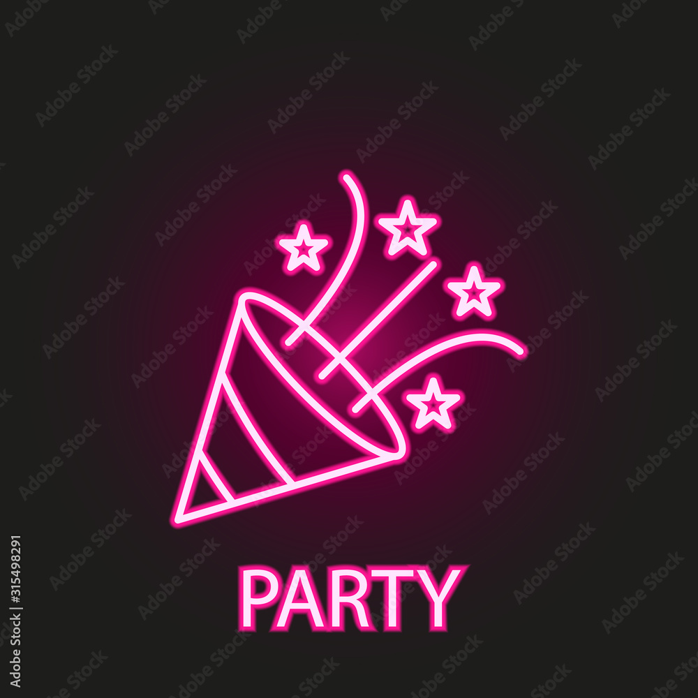 Poster relaxation in party neon style icon. simple thin line, outline vector of relaxation icons for ui and