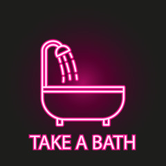 relaxation in take a bath neon style icon. Simple thin line, outline vector of relaxation icons for ui and ux, website or mobile application