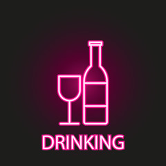 relaxation in drinking neon style icon. Simple thin line, outline vector of relaxation icons for ui and ux, website or mobile application