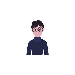 Isolated avatar man with glasses vector design