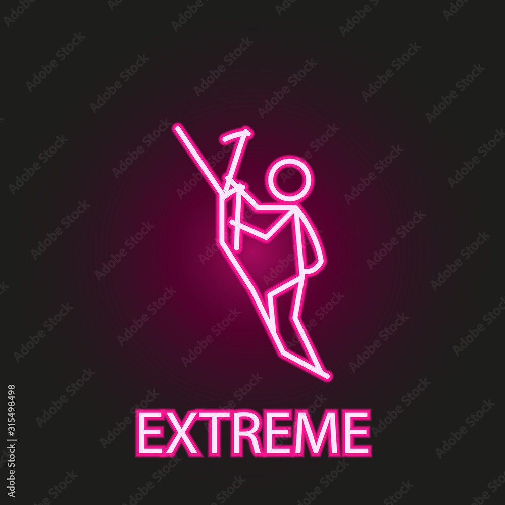 Poster relaxation in extreme neon style icon. simple thin line, outline vector of relaxation icons for ui a