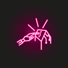 Advisor bot cyborg money neon style icon. Simple thin line, outline vector of robo icons for ui and ux, website or mobile application