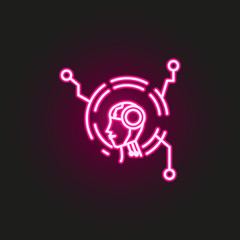 robot advisor neon style icon. Simple thin line, outline vector of robo icons for ui and ux, website or mobile application