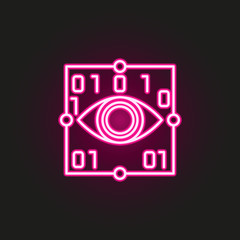 Smart eye view neon style icon. Simple thin line, outline vector of robo icons for ui and ux, website or mobile application