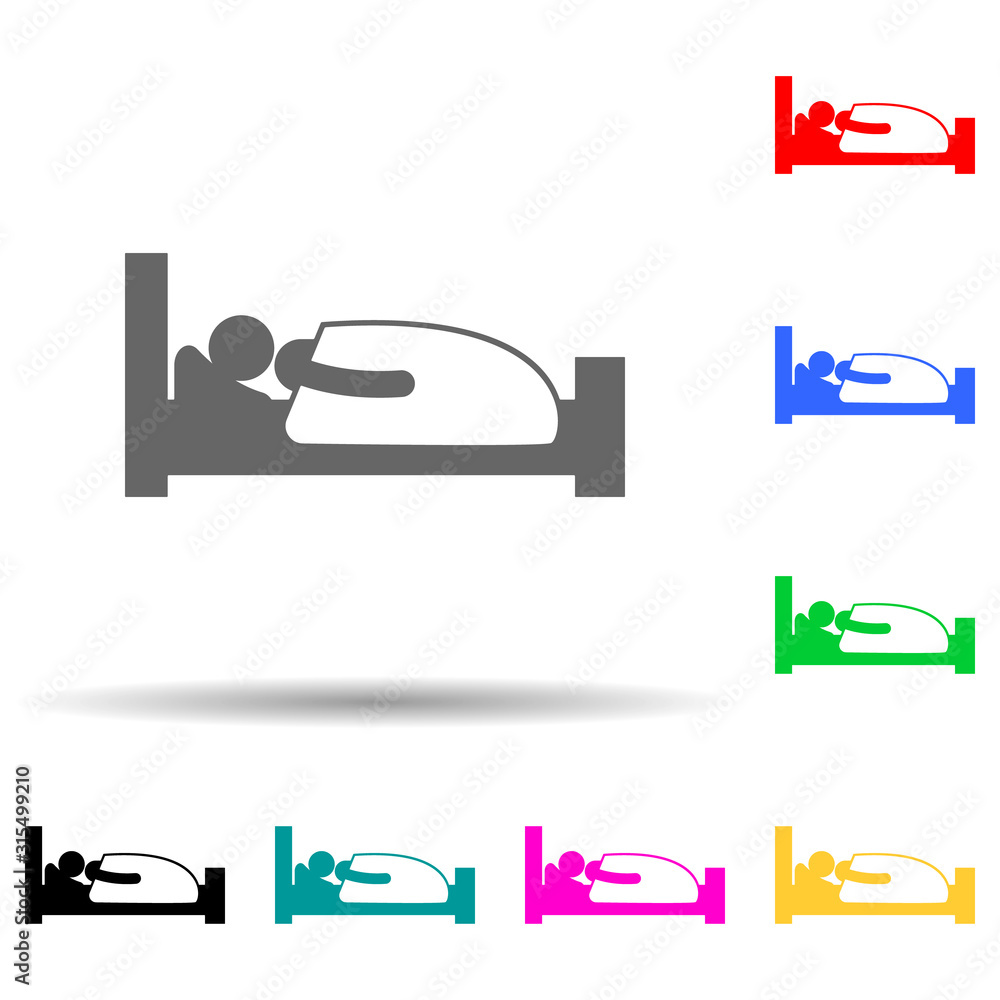 Poster child, bed multi color style icon. simple glyph, flat vector of self independet child icons for ui a