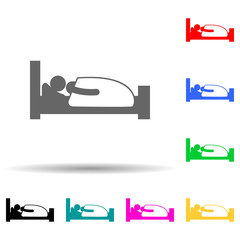 Child, bed multi color style icon. Simple glyph, flat vector of self independet child icons for ui and ux, website or mobile application