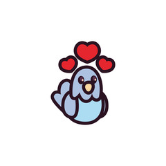 Isolated dove with hearts vector design
