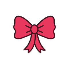 Red gift with bowtie vector design