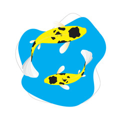 Fish Koi Illustration. Concept for Fish Koi. Flat style vector illustration isolated on colour background, suitable for wallpaper, banner, book illustration