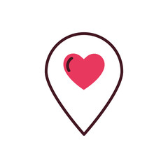 Isolated heart inside gps mark vector design