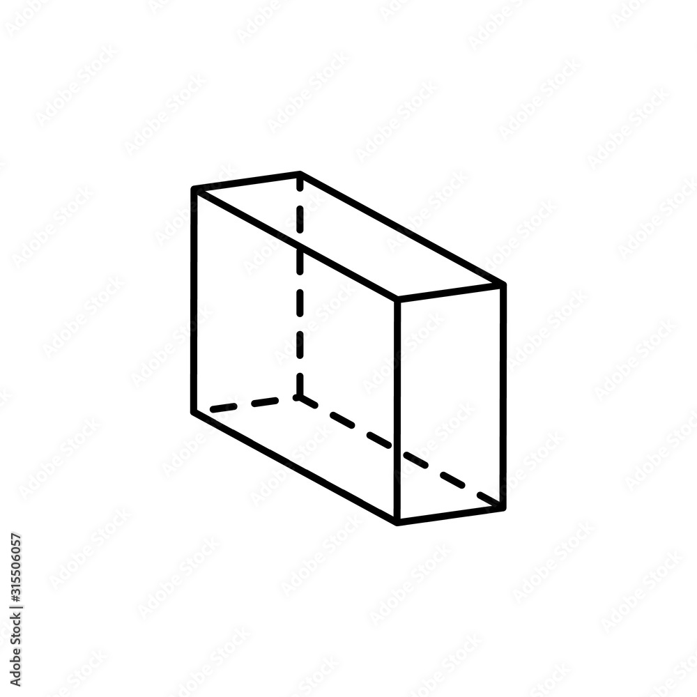 Aufkleber geometric shapes, cuboid icon. simple line, outline vector 3d figures icons for ui and ux, website o